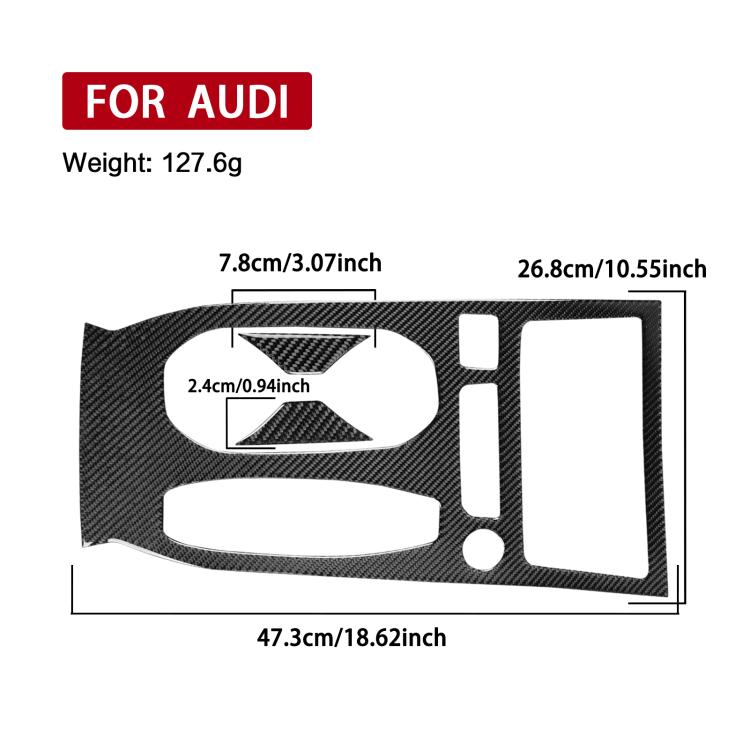 Carbon-fiber 3-piece cup holder trim panel set for center console, RHD