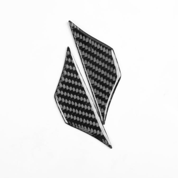 Carbon-fiber trim corner pieces with glossy edges