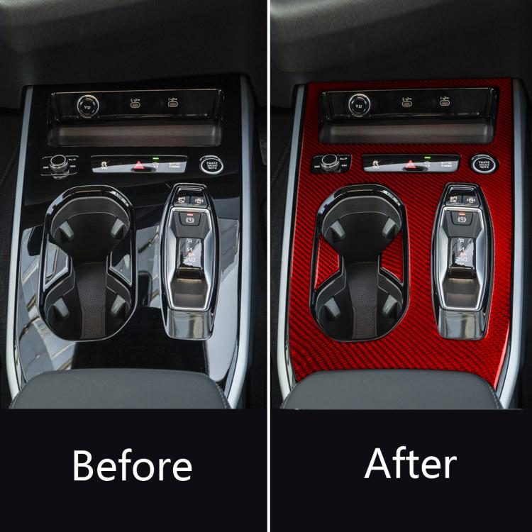 Center console cup holder trim, black vs red 3-piece look for RHD