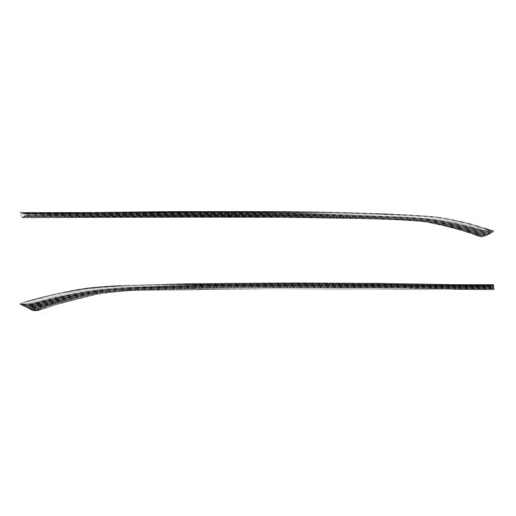 Gear shift side trim stickers, two curved carbon-fiber look strips in dark black