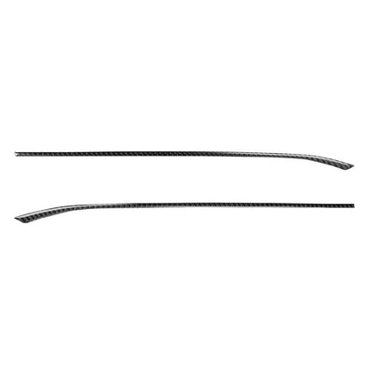 Gear shift side trim stickers, two curved carbon-fiber look strips in dark black