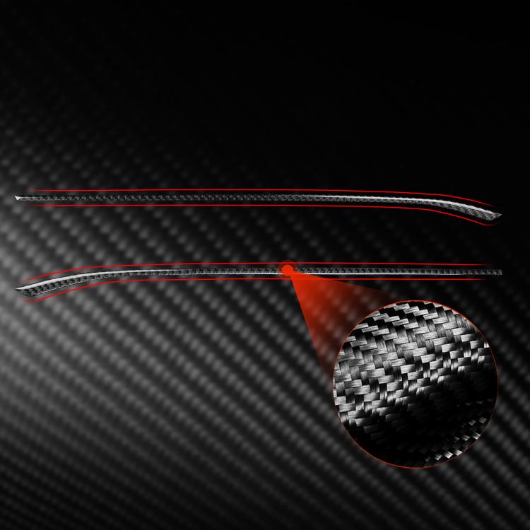 Gear shift side trim stickers, red and black curved carbon-fiber strips with round trim
