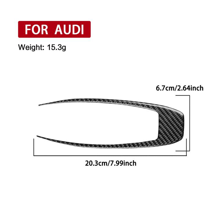 Black carbon-fiber gear shift panel trim sticker with size diagram