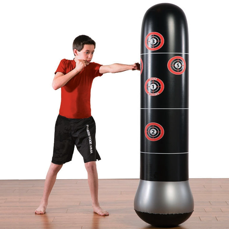 Adult And Children Fitness Vertical Inflatable Tumbler Boxing Column Thickened Boxing Punching Bag, Height: 1.6m, 1.6m