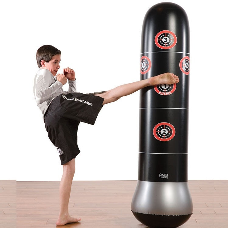 Adult And Children Fitness Vertical Inflatable Tumbler Boxing Column Thickened Boxing Punching Bag, Height: 1.6m, 1.6m