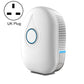 Mini semiconductor dehumidifier with UK plug, blue power button, white body.