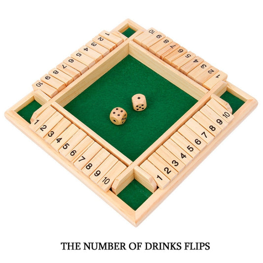 Four-Sided Digital Flop Game Party Interaction Children Educational Leisure Board Game Adult Decompression Wooden Toys, Green