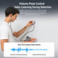 Acoustic water leak detector with volume control knob and wired sensor connection