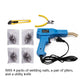 Plastic welding gun kit with welding nails, pliers, utility knife, and parts