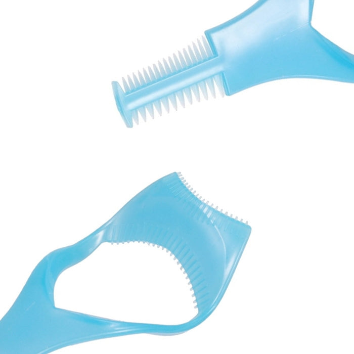 Light blue three-in-one eyelash applicator and comb with fine teeth