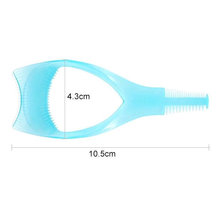 Light blue eyelash applicator comb; length 10.5cm, width 4.3cm