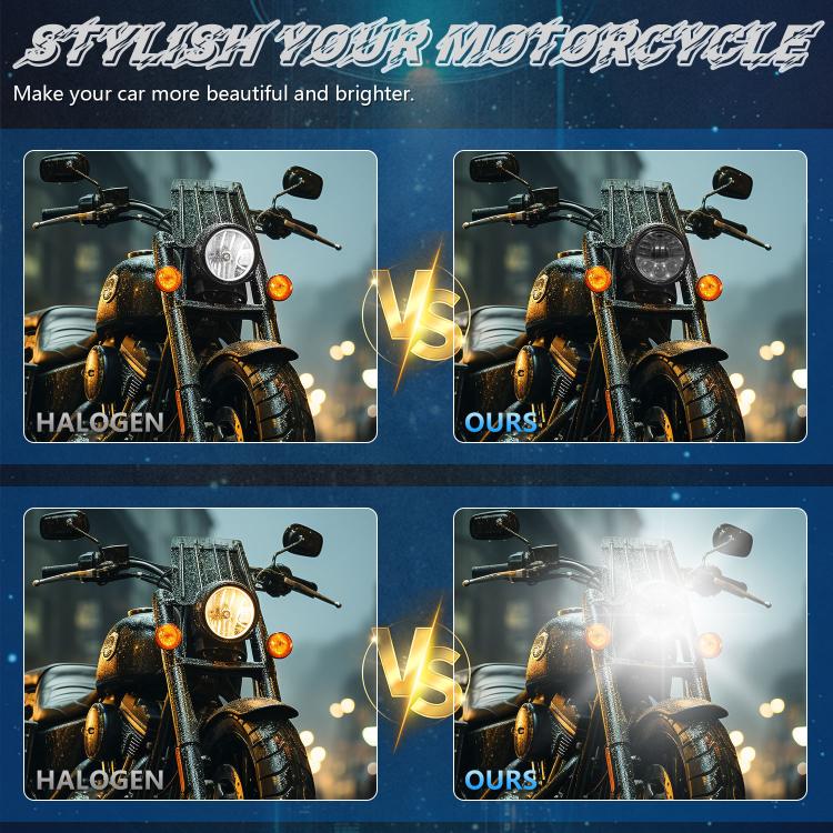 5.75-inch Aluminum Housing Matrix Angel Eye Motorcycle Headlight