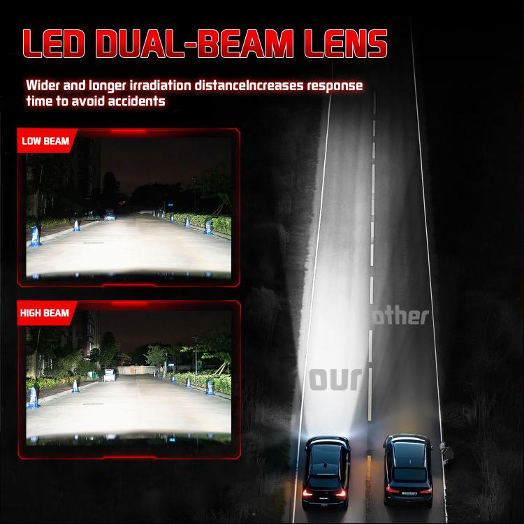 48W High-power LED Spotlight H4 Car Headlight With Solenoid Valve