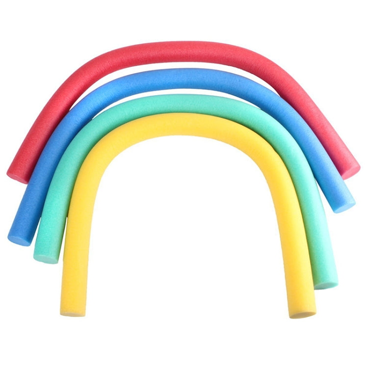 Rainbow-colored curved foam swim sticks, arched buoy shapes