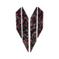 Carbon-style side body sticker set, black with red speckle pattern, two-piece fins