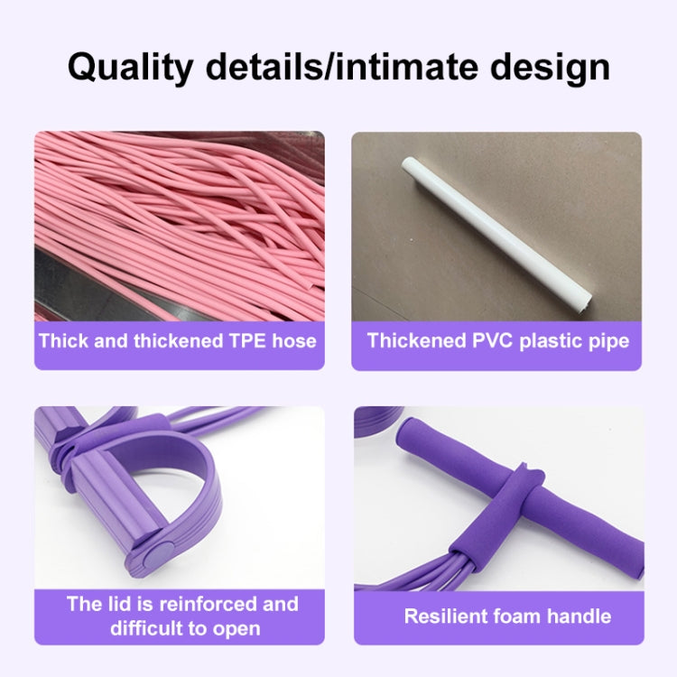 Pink elastic rope with foam handles and reinforced pedal puller base details