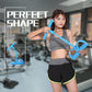 Blue four-tube pedal puller with curved handle and pedal base for core exercise