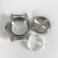 Stainless steel watch case parts with bezel rings and protective gasket