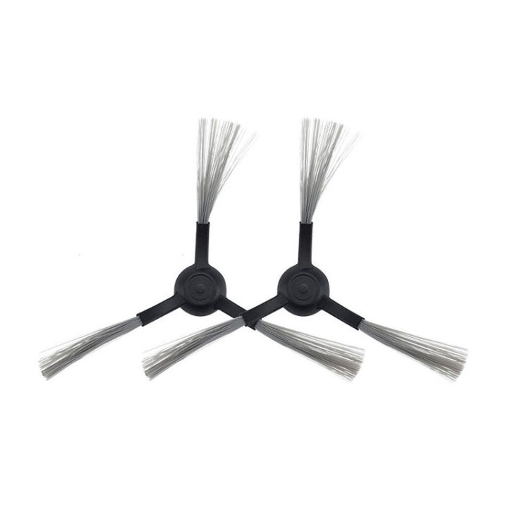 Robot vacuum bristle brush rollers with black connector and gray filaments