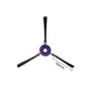 Robot main brush assembly with purple hub and black arms; 38mm length shown.