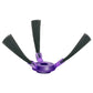 Robot main brush with three-prong base, purple center hub, gray bristles.