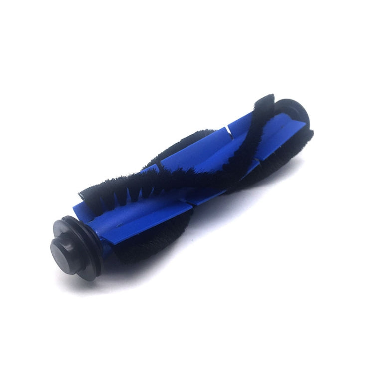 Robot vacuum main brush assembly with blue base and black bristles