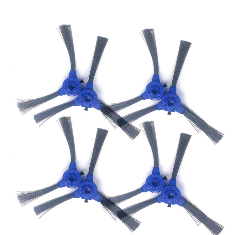 Robot vacuum side brush set with blue hubs and gray bristles