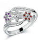 Tricolor Flower Fashion Color Tail Diamond Ring
