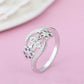 Tricolor Flower Fashion Color Tail Diamond Ring