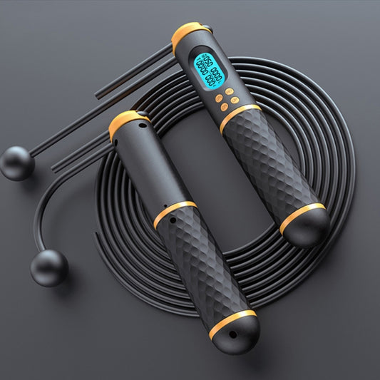 Rope / Cordless Dual-use Version Student Exam Exercise Fitness Smart Counting Skipping Rope with Load Weight, Black Yellow, White Black, White Blue, White Powder