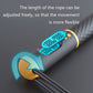 Smart skipping rope handle with length adjustment dial and blue digital display, black with yellow trim