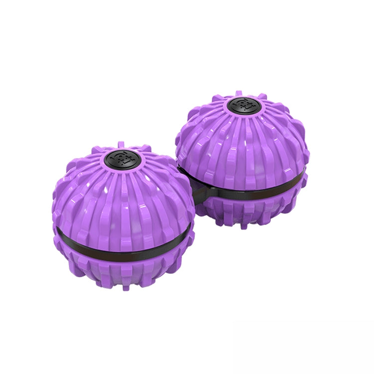 Purple fingertip massage ball set with black spin caps, two decompression toys
