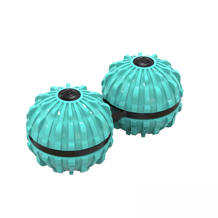 Mint green fingertip massage ball set with black spin caps, two decompression toys