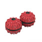 Red fingertip massage ball set with black spin caps, two decompression toys