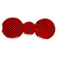 Red carbon-fiber style dual cup holder mat sticker, contoured double insert