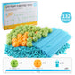 Children’s DIY tent building set with blue rods and green/orange connector balls