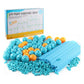 DIY tent building toy with blue and orange ball pieces and blue interlocking rods
