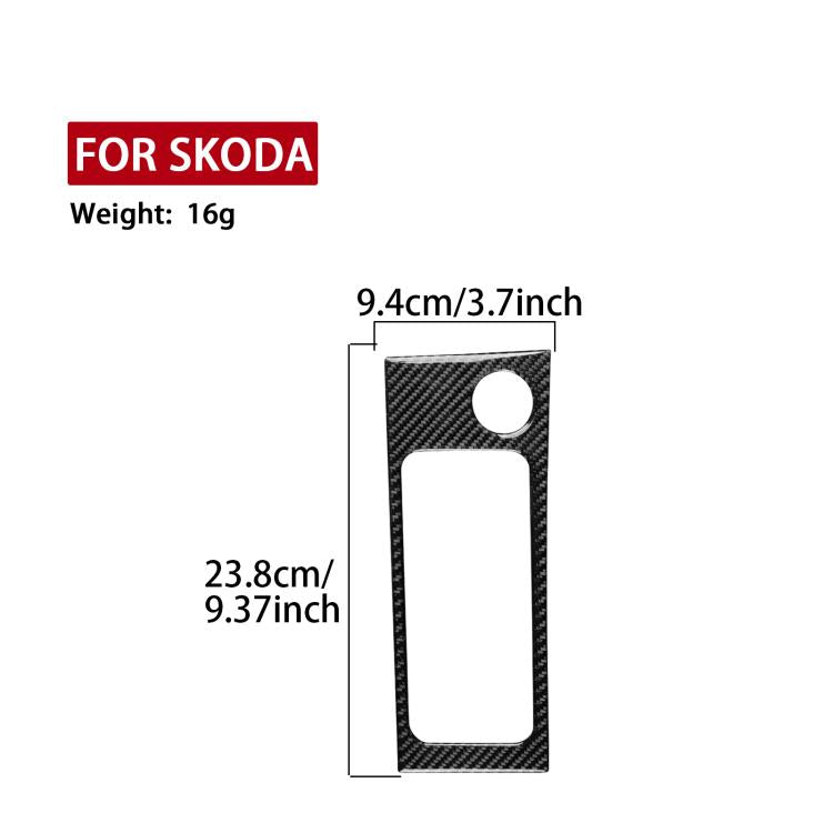 Carbon-fiber cup holder trim sticker with round top hole and tall rectangular opening