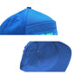 Blue LED advertising cap close-up with glowing strip LED display along front