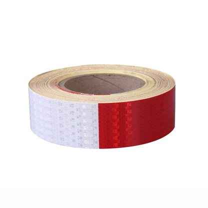 Red and white reflective car body tape roll with red and white striped surface