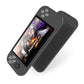 Gray handheld game console with front screen and dual analog controls.