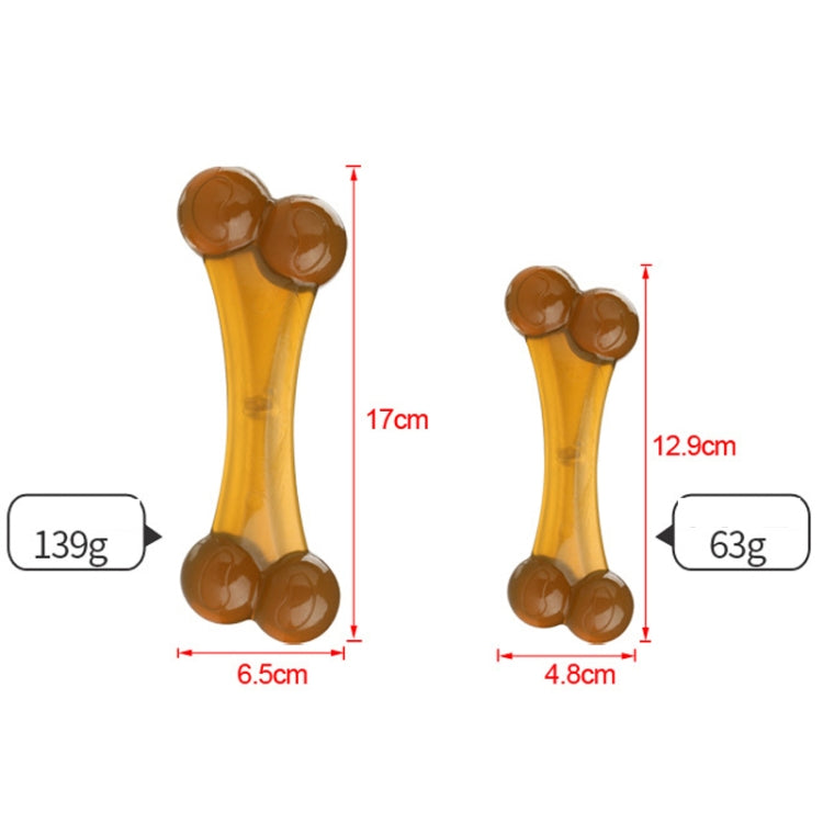 Amber arched double-head bone dog molar stick with two end nubs