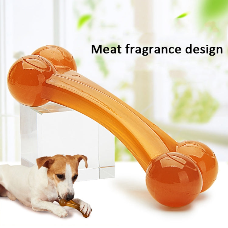 Orange glossy double-head arched bone dog chewing toy
