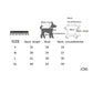 Cat recovery suit size chart for S–XL: back length, bust, and neck circumference (cm)