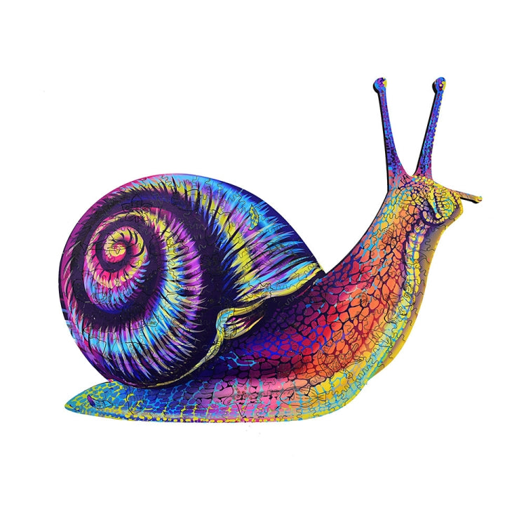 3D wooden snail animal puzzle toy with colorful spiral shell