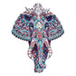 3D wooden elephant animal puzzle toy with ornate multicolor patterns