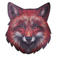 3D wooden red fox animal puzzle toy head with multicolor patterned fur