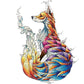 3D wooden hippocampus animal puzzle toy with flowing multicolor mane