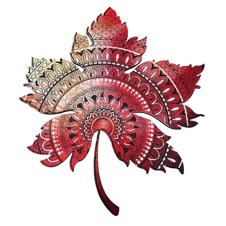 Red and beige ornate animal wooden 3D puzzle with long tail and face details
