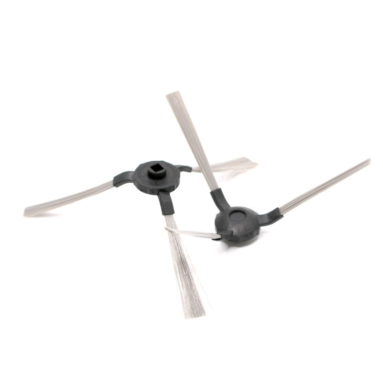 Robot vacuum side brush assembly with 2 brushes and gray mounting clips